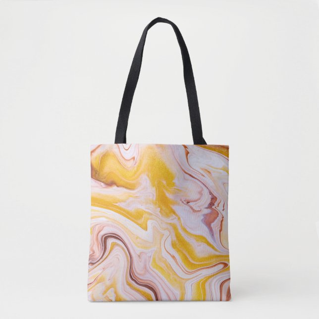 Bolsa Tote Arte fluida: textura abstrato iridescente. (Frente)