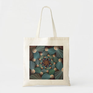 Bolsa Tote Arte Fractal abstrato com Azul De Chapa Marrom Pro