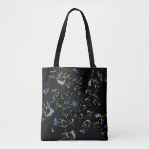 Bolsa Tote Arte fractal de Blue e Black Sage