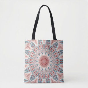 Bolsa Tote Arte Fractal do Caleidoscópio Moderno em greve