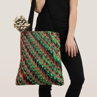 Bolsa Tote Arte fractal funky boêmio ondulado e alucinante