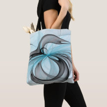 Arte Fractal Moderna Abstrata Antracite Cinza Azul