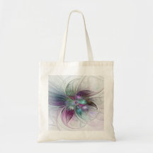 Arte Fractal Moderna Floral Colorida Abstrato