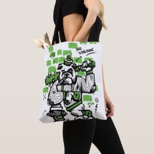 Bolsa Tote Arte Gangster de Bulldog Mau até os Ossos