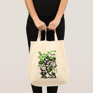 Bolsa Tote Arte Gangster de Bulldog Mau até os Ossos