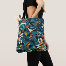 Arte Geométrica Abstrata Moderna - Laranja Teal Re