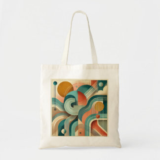 Bolsa Tote Arte Geométrica Abstrato vibrante: Design moderno