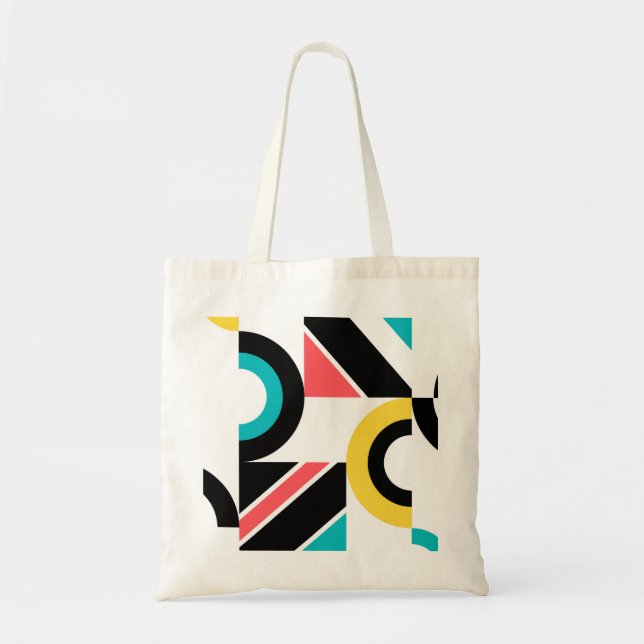 Bolsa Tote Arte geométrica moderna, colorida, urbana, moderna (Frente)