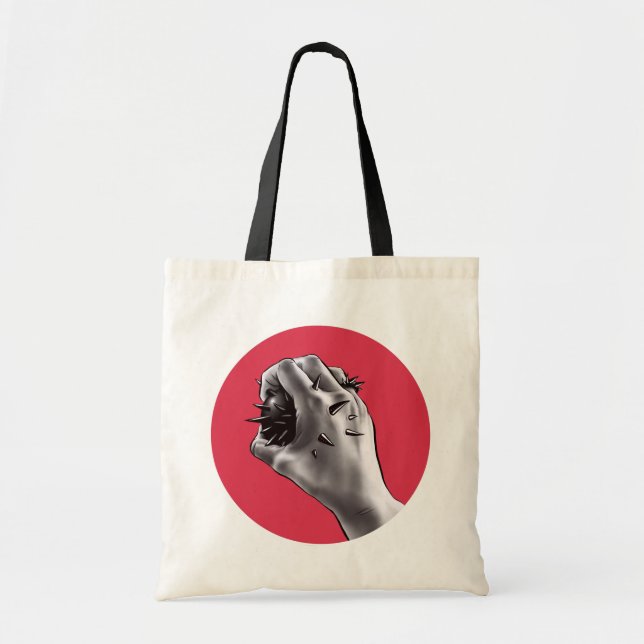 Bolsa Tote Arte gótico do horror - mão stabbed (Frente)
