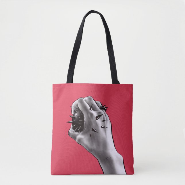 Bolsa Tote Arte gótico do horror - mão stabbed (Frente)