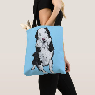 Bolsa Tote Arte Gráfica Retro Pop de Cão Pastor Australiano