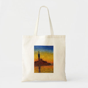 Bolsa Tote Arte Impressionista Colorida do Pôr do Sol de Mone
