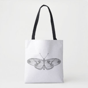 Bolsa Tote Arte inspirada 2 da borboleta