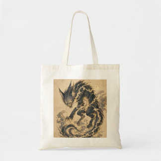 Bolsa Tote Arte Japonesa Yokai Raiju Gold Tail