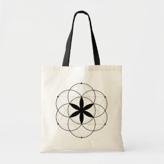 Bolsa Tote Arte Linear da Semente da Vida da Geometria Sagrad