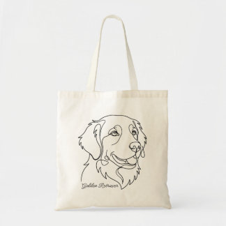 Bolsa Tote Arte Linear Minimalista Monocromática de Cachorro 