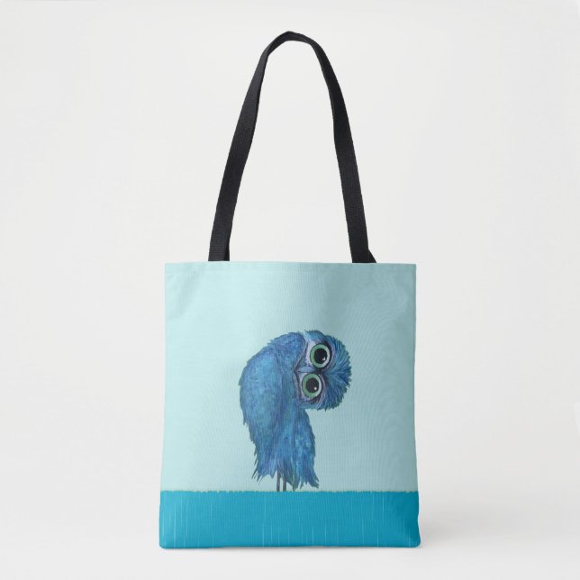 Bolsa Tote Arte litoral Burrowing azul da coruja (Frente)
