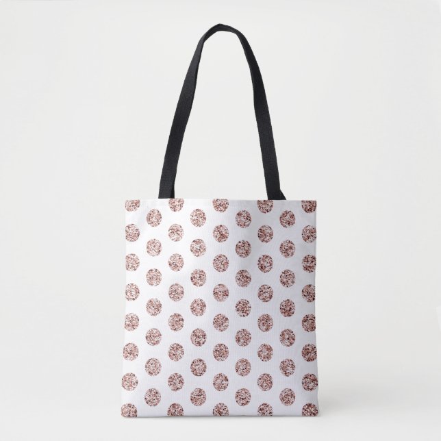 Bolsa Tote Arte Lusória de Padrão de Ponto Aleatório de Sequê (Frente)