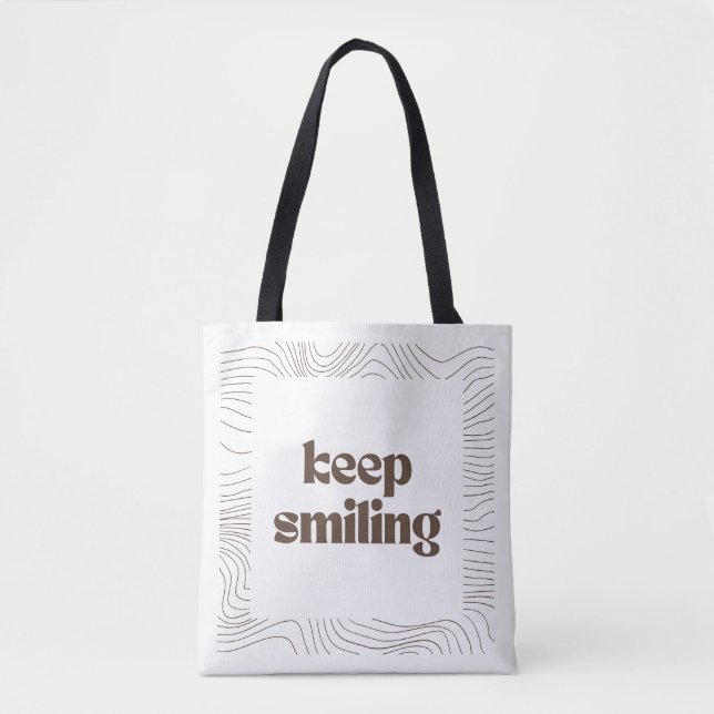 Bolsa Tote Arte Minimalista 'Continue Sorriendo' (Frente)