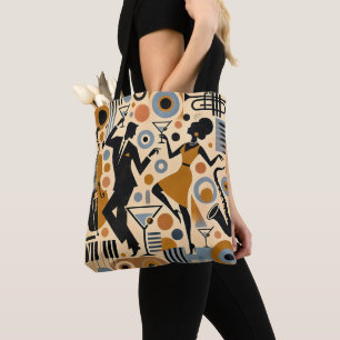 Bolsa Tote Arte Minimalista da Era do Jazz de Meados do Sécul