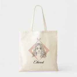 Bolsa Tote Arte Minimalista Etéreo de Mulher em Linhas