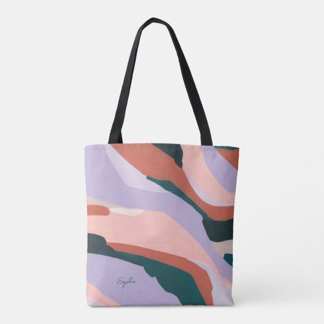 Bolsa Tote Arte Moderna Abstrata Colorida Favor Personalizado (Verso)