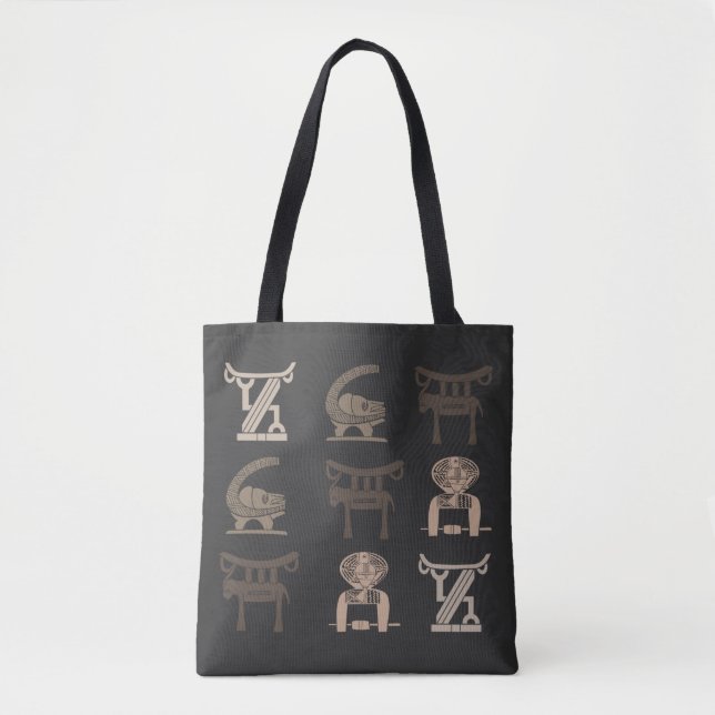 Bolsa Tote Arte moderna abstrata de símbolos e ornamentos afr (Frente)
