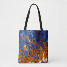 Bolsa Tote Arte Moderna Abstrato de Azul e Cobre