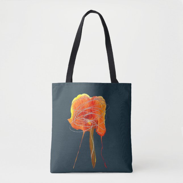Bolsa Tote Arte moderna de flor floral abstrato (Frente)