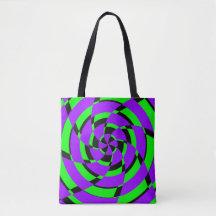 Arte Moderna Redemoinho Psicodélico Verde Roxo
