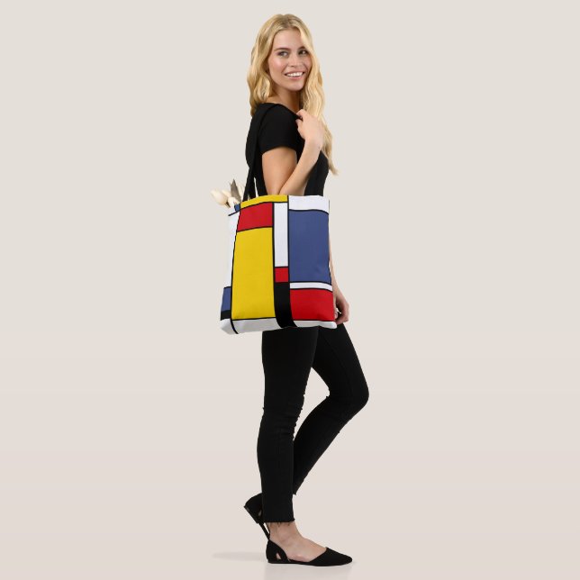 Bolsa Tote Arte Mondrian Inspirou Estilo Geométrico Moderno (No(a) Modelo)