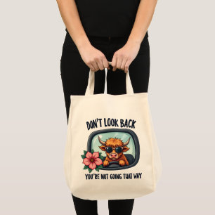 Bolsa Tote Arte Motivacional Western Retro de Vaca das Terras