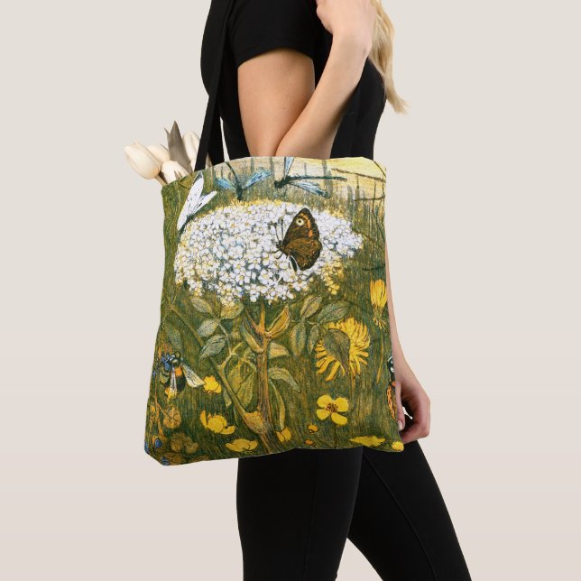 Bolsa Tote Arte Neerlandesa Nouveau Meadow Wildflower, Borbol (Close Up)