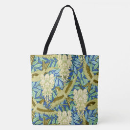 Bolsa Tote Arte Nouveau das glicínias e dos pássaros floral
