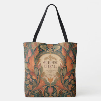 Bolsa Tote Arte Nova Elegante Outono Botânico