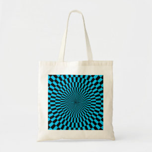 Bolsa Tote Arte Op - Azul no céu e preto