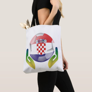 Bolsa Tote Arte Orgulhosa de Fã de Futebol da Croácia