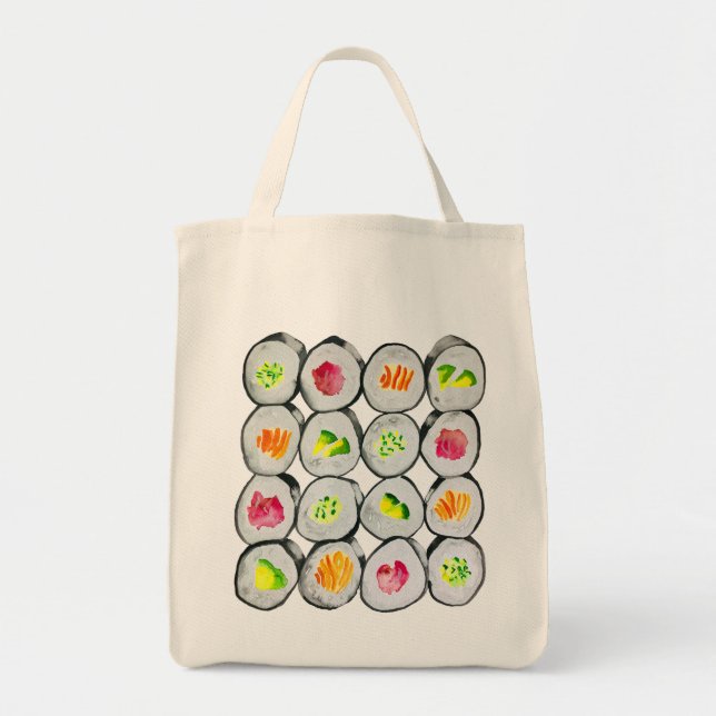 Bolsa Tote Arte para ilustração de sushi (Frente)