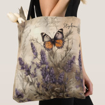 Arte Personalizada de Borboleta Lavanda Vintage