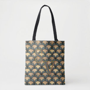 Bolsa Tote Arte Personalizada Deco Teal e Dourado