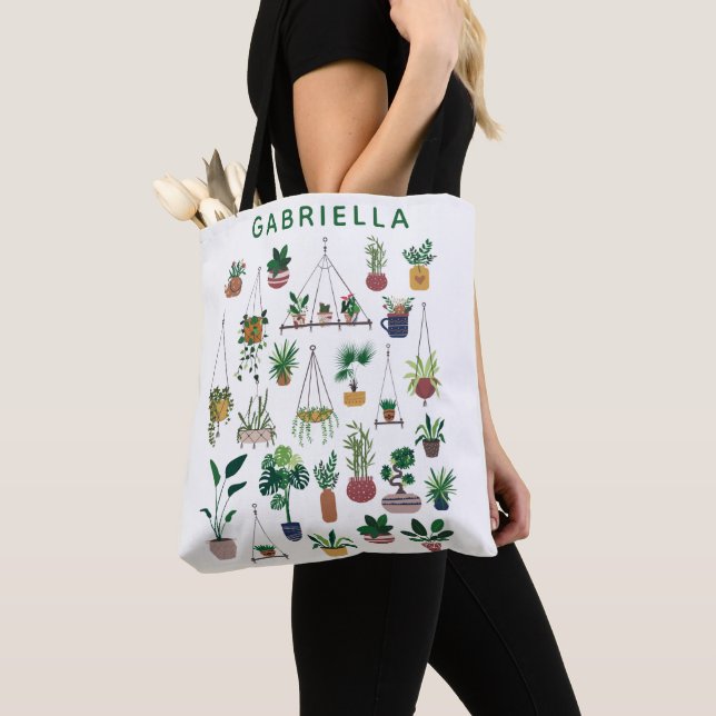 Bolsa Tote Arte Personalizada para a Ilustração da Planta Boh (Close Up)