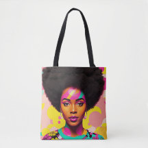 Arte Pop colorida da mulher negra afro