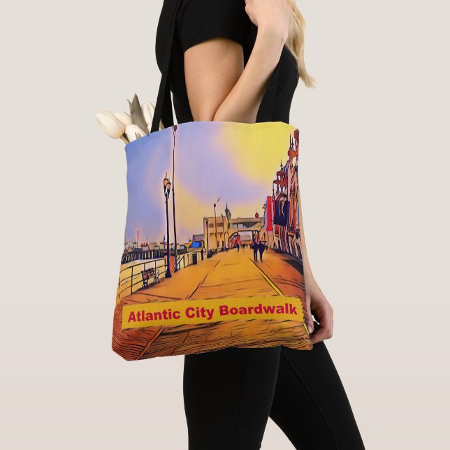 Bolsa Tote Arte Pop da Passarela da Praia (Close Up)