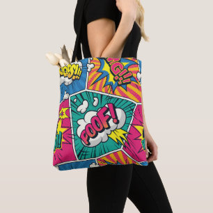Bolsa Tote Arte Pop Explosiva de Quadrinhos Retrô