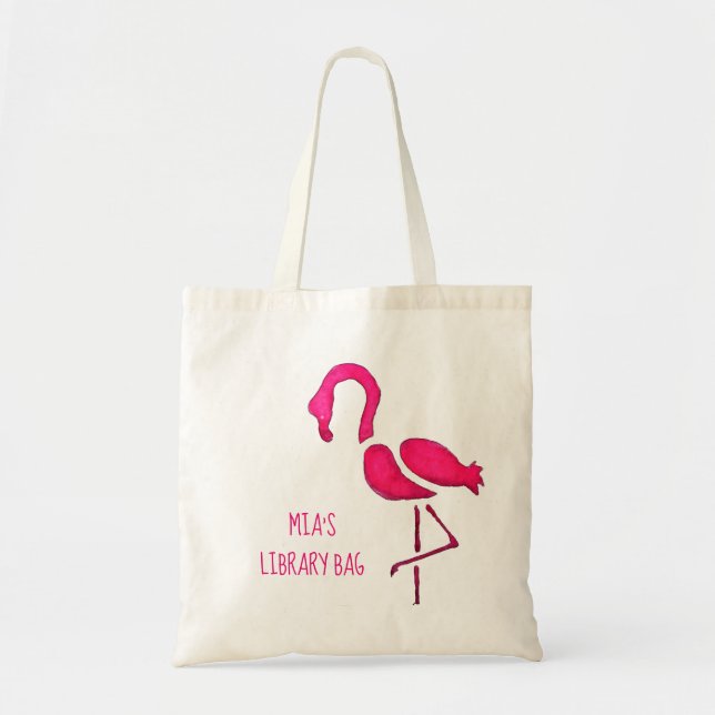 Bolsa Tote Arte-pop única rosa flamingo (Frente)