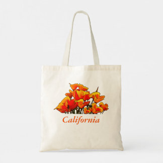 Bolsa Tote Arte Poppy Estilizada com texto "California" Tote