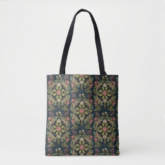 Bolsa Tote arte popular com fundo preto country