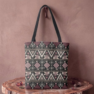 Bolsa Tote Arte Popular da Meia-Noite Rosa