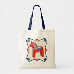 Bolsa Tote Arte popular do cavalo de Dala do sueco quadro