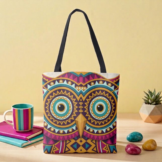 Bolsa Tote Arte Popular Olhos de Coruja  (Criador carregado)